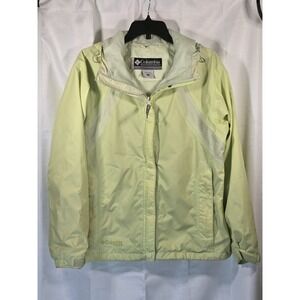 Columbia Womens Storm Pro Neon Yellow Waterproof Hooded Heavy Duty Coat Medium